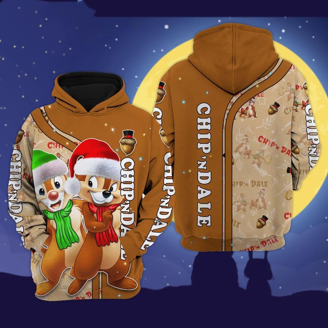 

Chip and Dale 3D Printed Hoodies Men's Casual Sweatshirts Women's Zipper Hoodies Harajuku Street Pullover Hoodies Fashion Tops