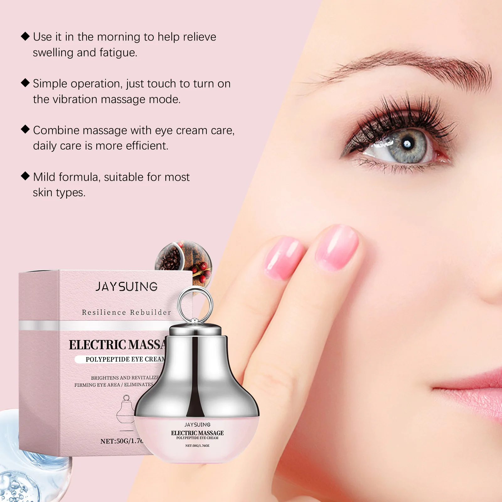

Electric Massage Eye Cream Polypeptide Dark Circle Puffiness Treatment Firming Gentle Vibration Eye Tighten Anti-Aging Eye Serum