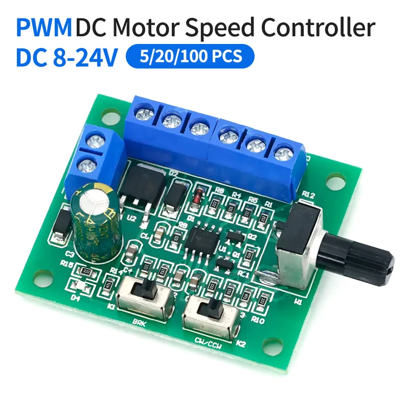 8-24V Brushless DC Motor Speed Controller Driver PWM Speed Control Board Pinpoint Regulator Forward And Backward Control 18KHz