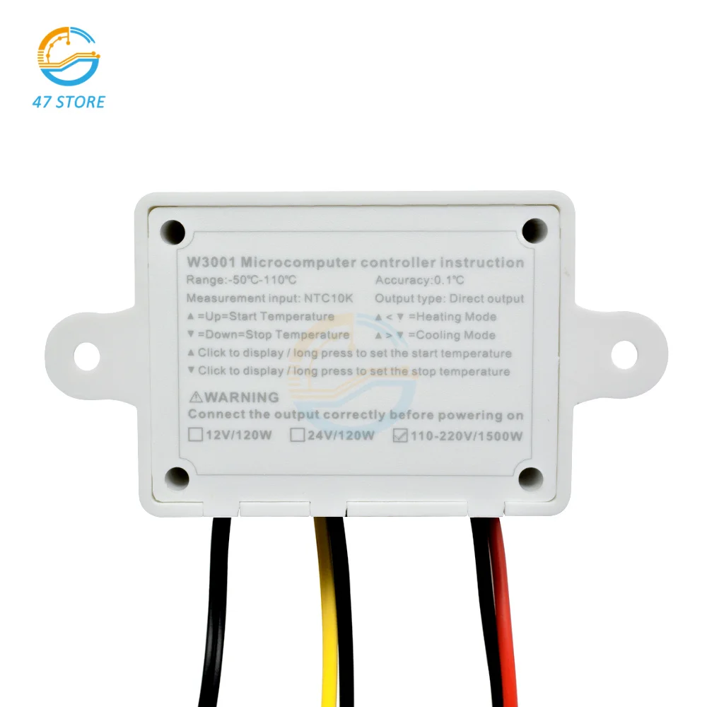 Digital Temperature Controller DC 24V 110V-220V 12V LED Temperature Controller Thermometer Thermo Controller with Switch Probe