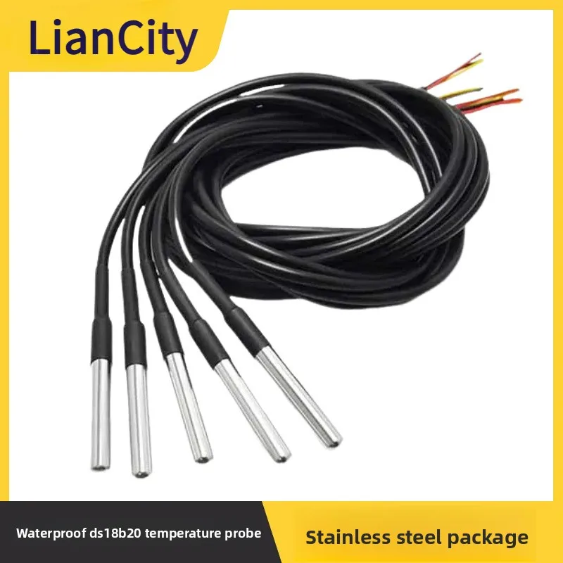 

Stainless Steel Package WaterproofDS18b20Temperature Probe Temperature Sensor18B20 Waterproof Line
