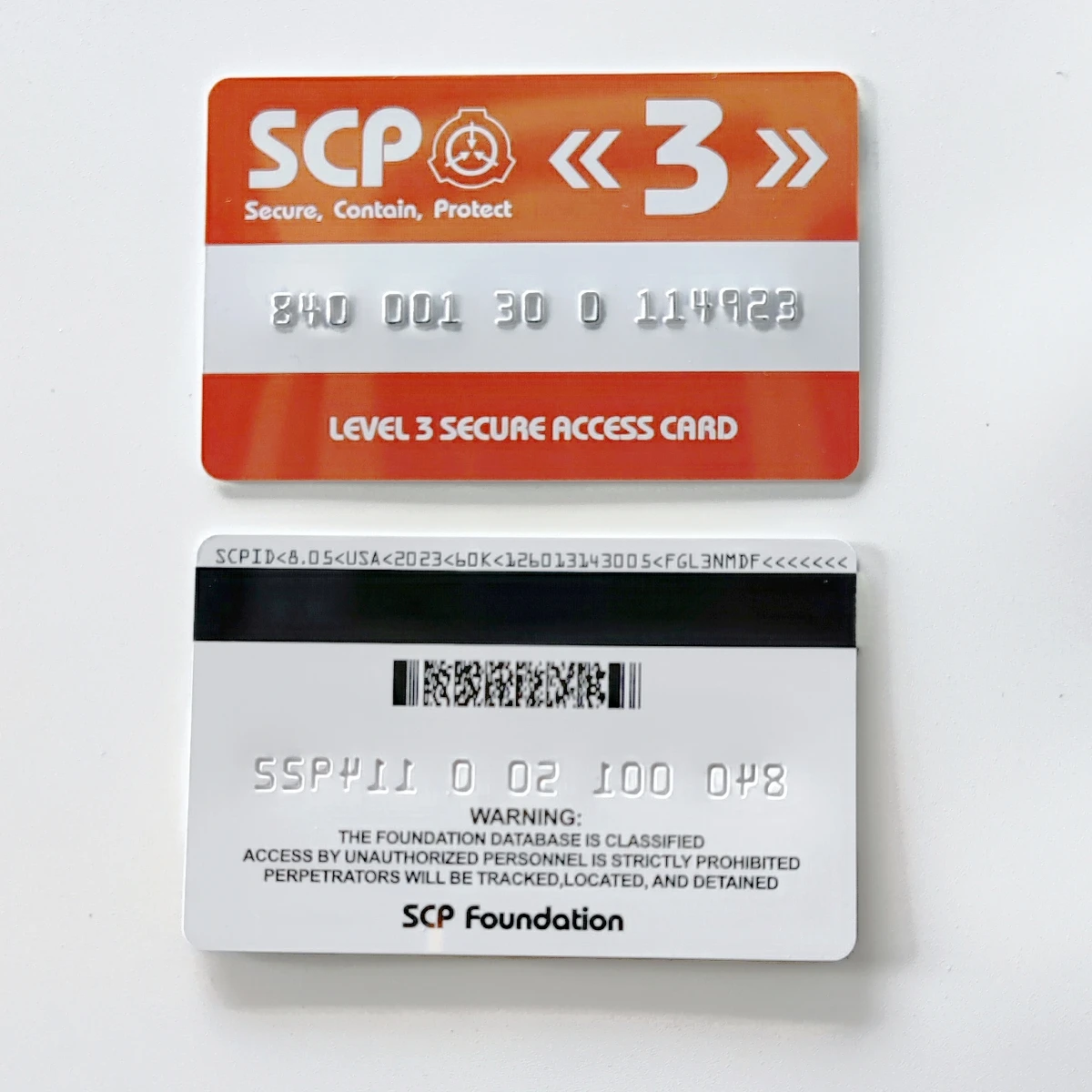 SCP secret foundation ID keycard Special Logo Cosplay Access Grade GU25