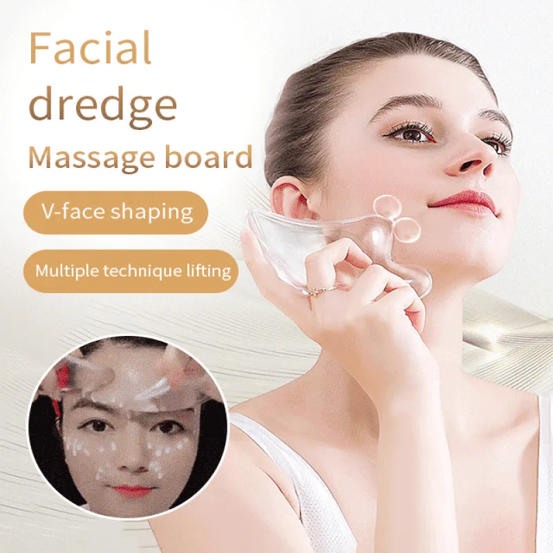 Transparent non-crystal jade stone facial roller massage beauty eye toggle face lifting V face scraping board artifacts