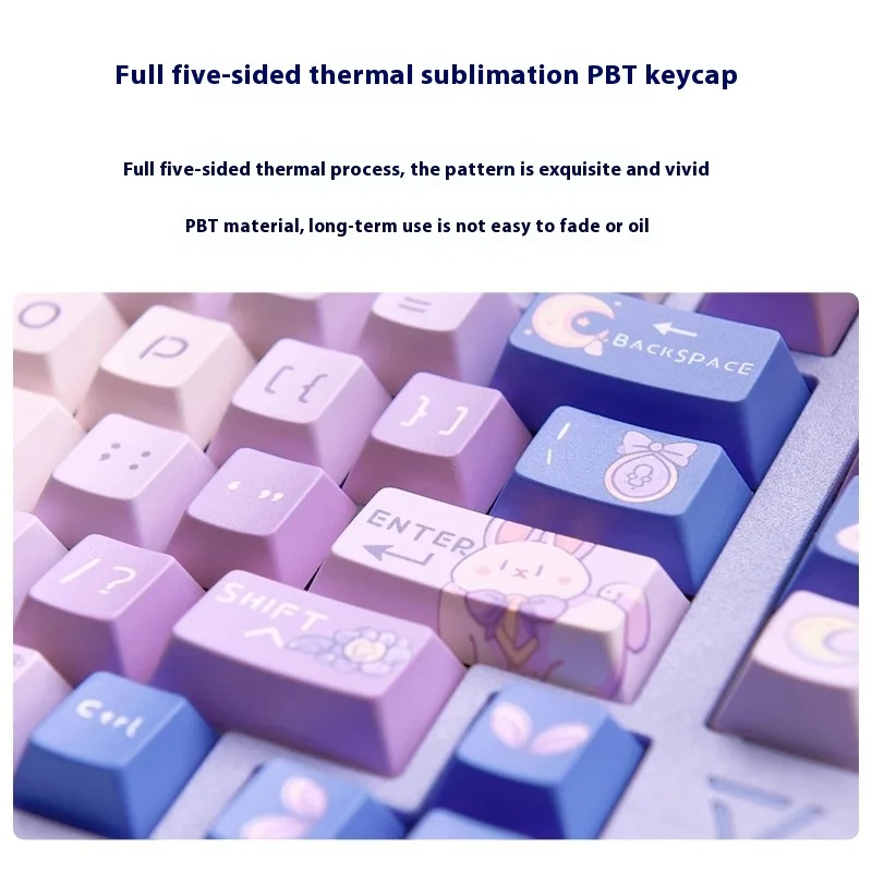 Ajazz Sheepish Rabbit Body Keycaps Iso Mac Koa Dot Pbt Keycaps For Hi75 Hi98 Magnetic 60 Mechanical Keyboard Gaming Keycaps