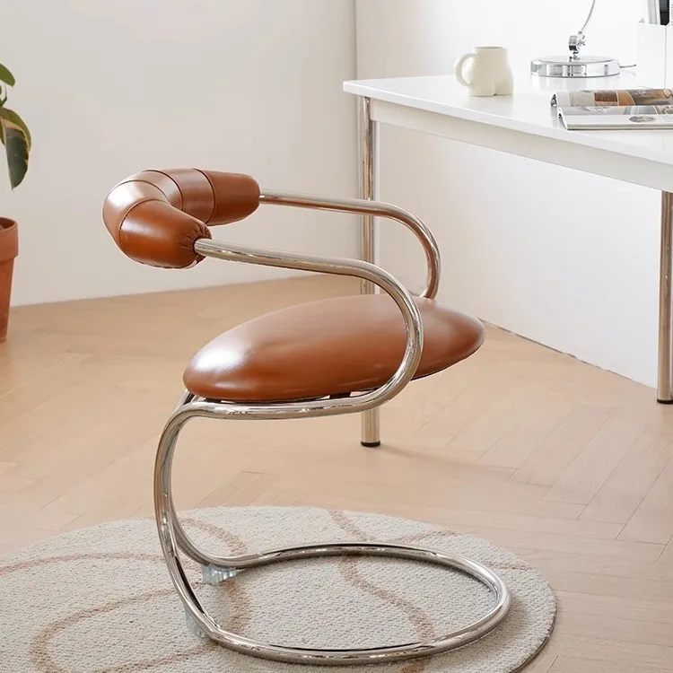 Creative Snake Chair Bauhaus Dining Chair Backrest Armrest Chair Metal Craft