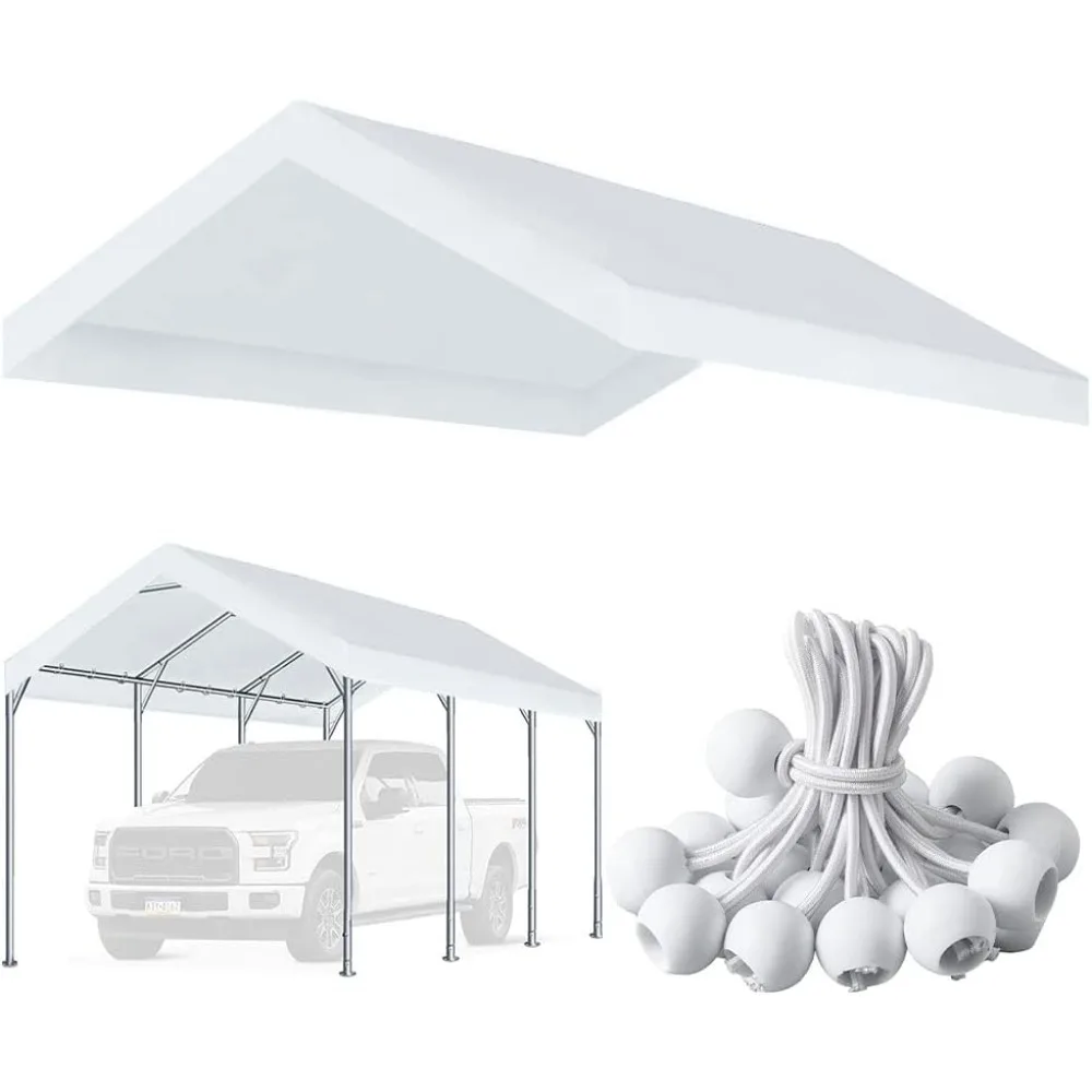 

10'x20' Carport Replacement Canopy Cover for Garage Refuge Tent Party Tent with Top Cover Only, Frame Not Included