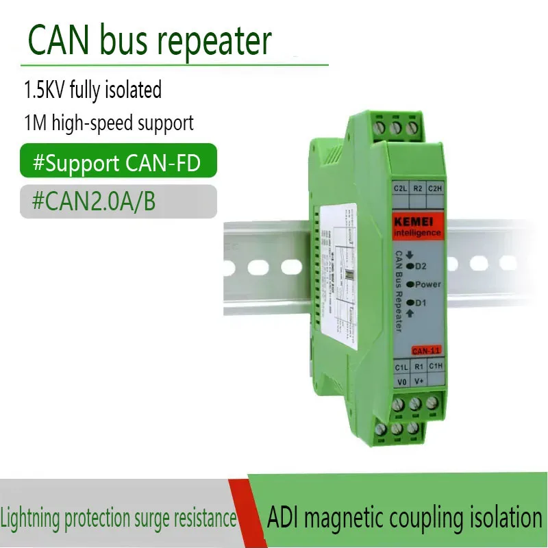 

CAN-11 CAN Bus ADI модуль изолятора ретранслятор, изолирующий концентратор, один в одном, внешний, 1,5 кВ, полная изоляция, 1 м, высокоскоростной CAN2.0 A/B