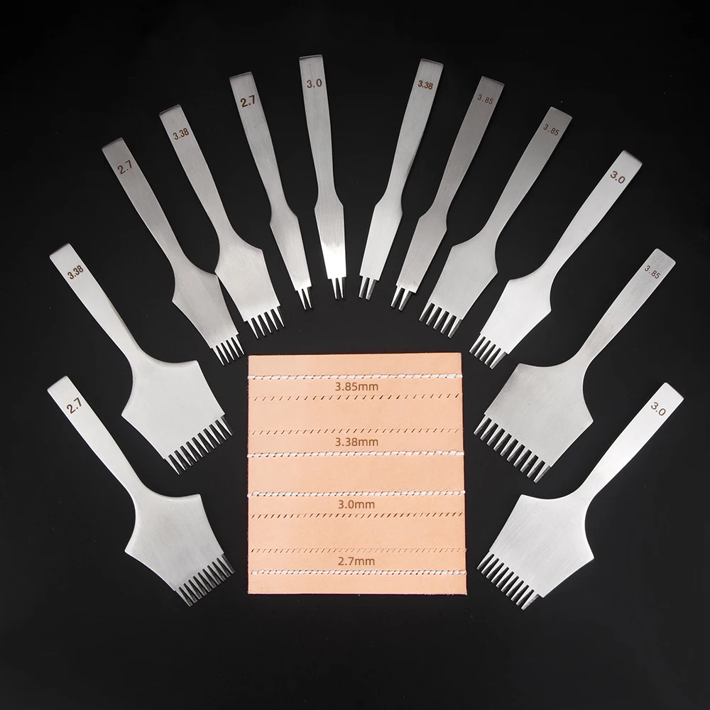 Ensemble d'outils de poinçonnage du cuir Durable 3 pièce/ensemble, ciseaux de couture professionnels en acier inoxydable, perforateur du cuir bricolage avec 2/5/10 trous