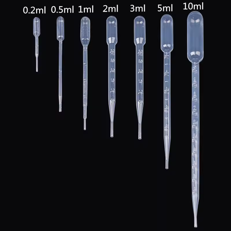 10 Pieces 0.2 / 0.5 / 1/2/3/5 / 10ML Laboratory Pipette Plastic Disposable Graduated Container Liquid Dropper Equipment Straw - Image 2