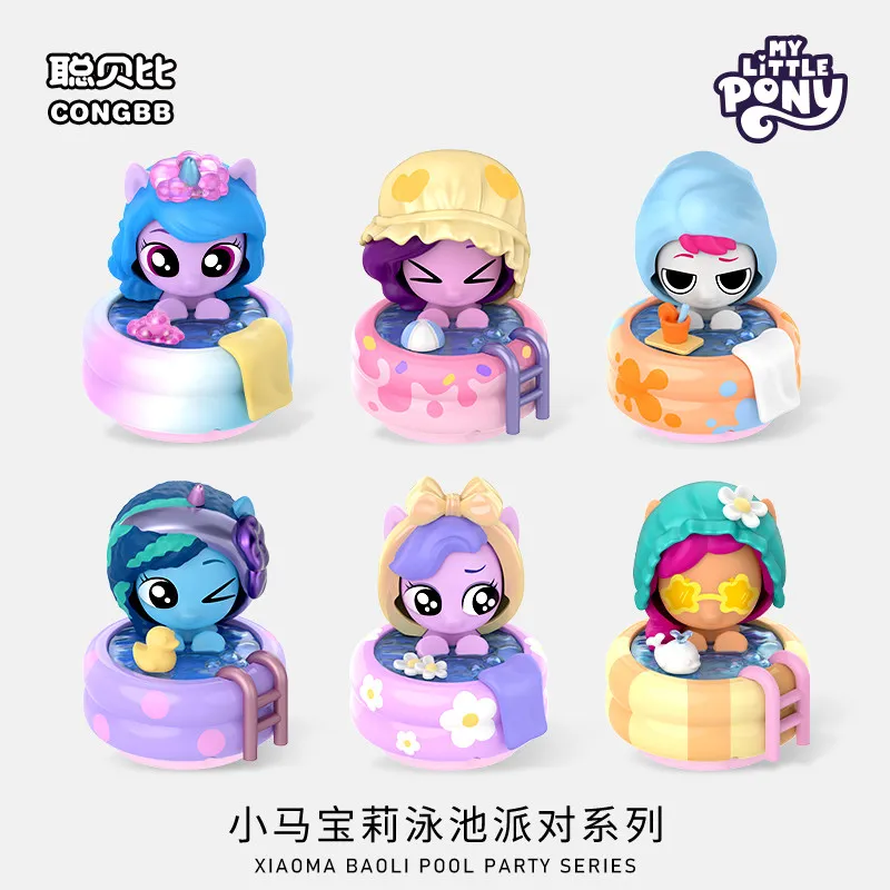 

Congbb My Little Pony Official Pool Party Series Authentic Blind Box Cute Collectible Dolls Mini Figurines For Girls Kids