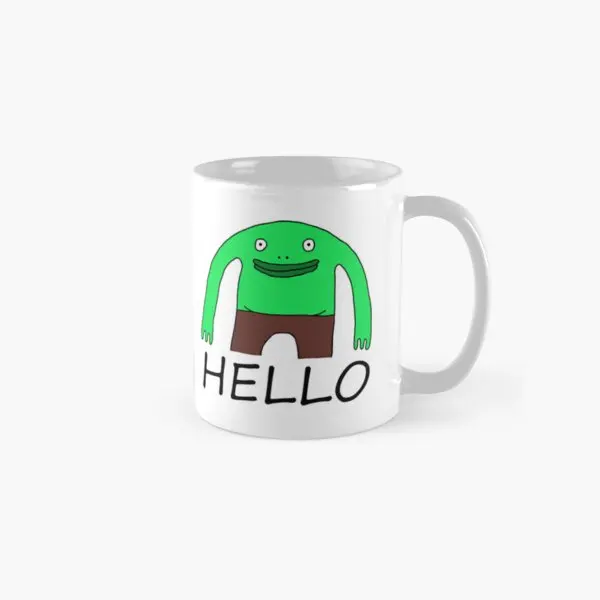 Smiling Friends Mr Frog Sticker Classic  Mug Tea Picture Coffee Printed Cup Handle Round Drinkware Simple Photo Design Gifts