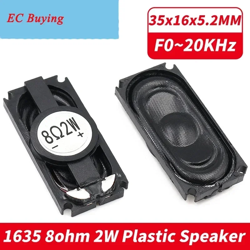 2 قطعة/الوحدة 1635 2 واط 8R دفتر المتكلم القرن 3516 بصوت عال المتكلم 8 أوم 2 واط 8Ohm 1 واط 35*16 مللي متر سمك 5.2 مللي متر 35*16*5.5 مللي متر