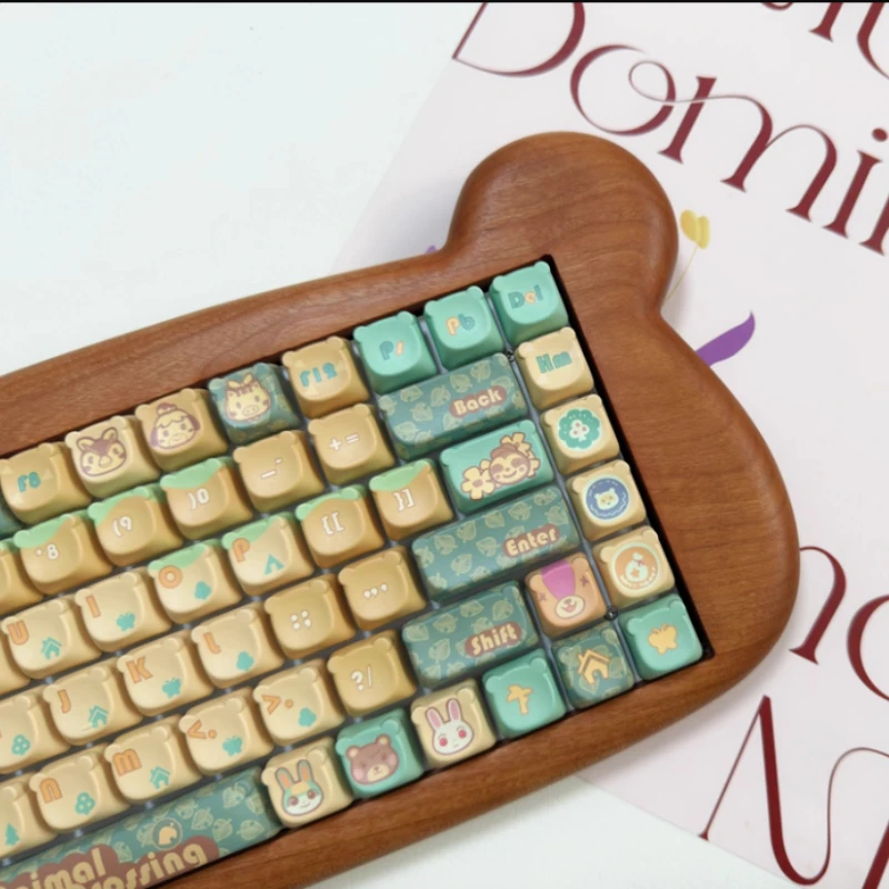Animal Forest Theme Keycaps Set Customized PBT Sublimation Moa Profile Cross Axis Key for Wooting Mechanical Keyboard Accesories