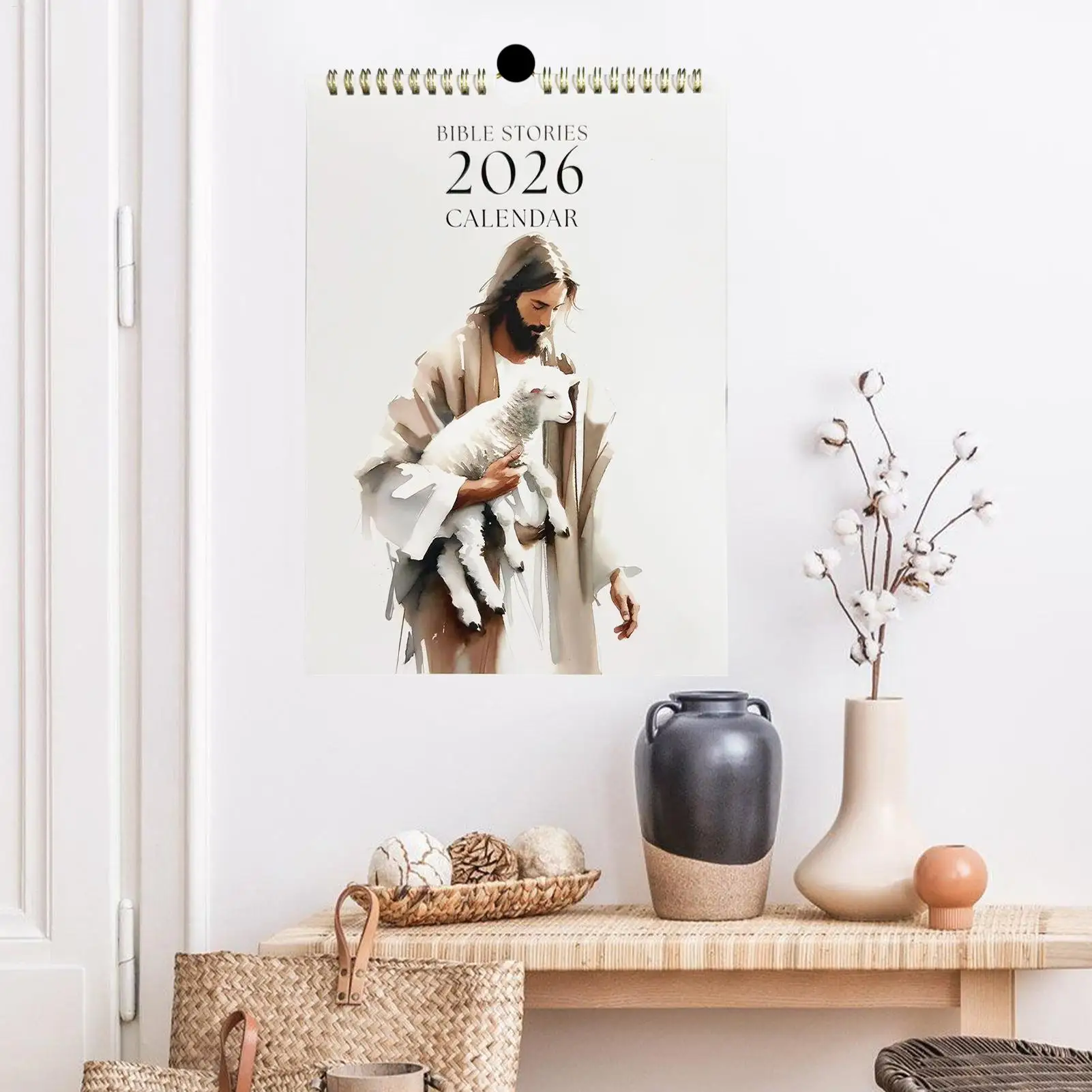 벽 달력 2026 기독교 달력 매일 계획을위한 교수형 플래너 벽 장식 홈 직장 교실 기숙사 가족