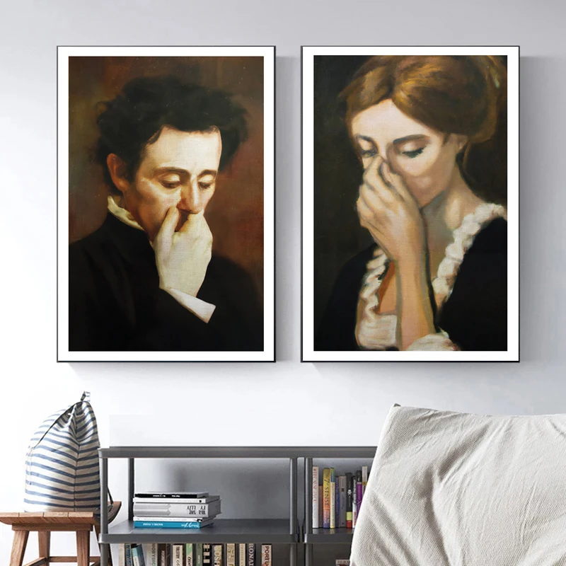 Portrait of Retro Characters in The Middle Ages Posters and Prints Canvas Painting Wall Art Pictures Home Bar Room Decoration