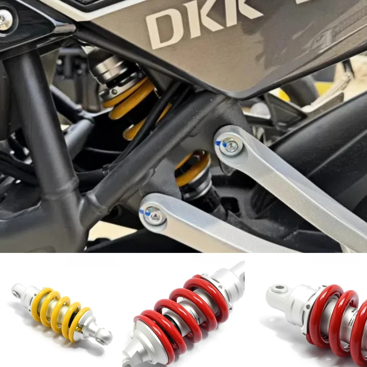 Universal Motorcycle 205MM Adjustable Rear Shock Absorber Oil-Pressure Rear Shock Damper