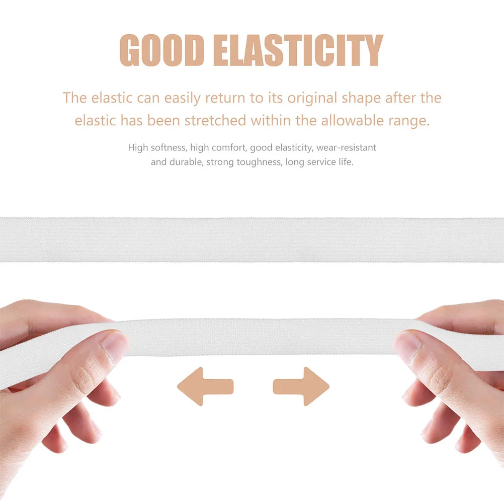 

2 Rolls Flat Sewing Elastic Strap Polyester Stretchable for Waistband Trousers Skirts DIY Elastic Band Sewing Accessories