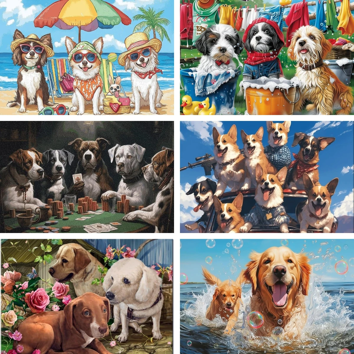 Kit de pintura de diamante, taladro completo, Artesanías hechas a mano, Bichon, fricción, cachorro blanco, Terrier tibetano, juguete, zorro Terrier, perro Labrador moteado