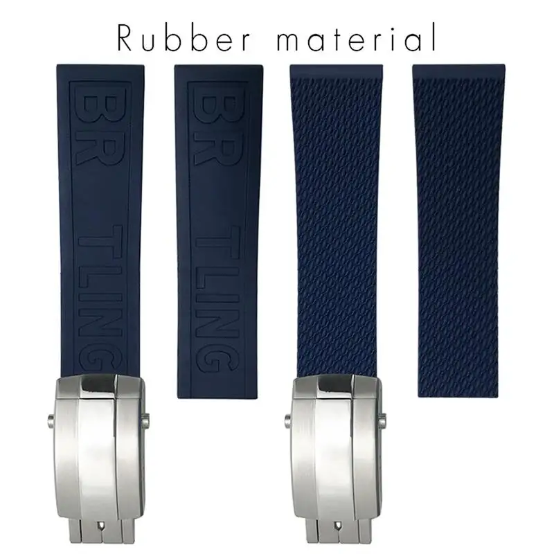 SCHIK 20mm 22mm 24mm Rubber Watch Strap accessories for Breitling Avenger Heritage Superocean Sports Waterproof Watchband