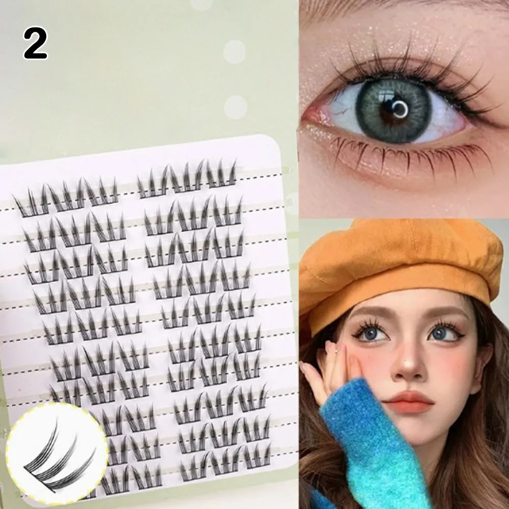 Novo diy cílios postiços raposa fofo preto anime cílios 10 linhas de extensão cílios