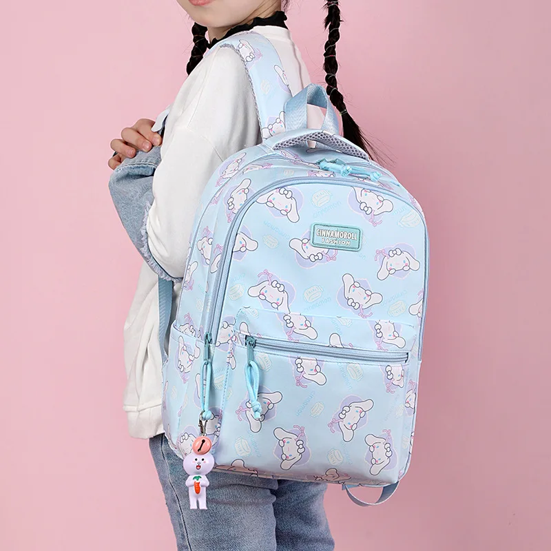 Kawaii Sanrio Hello Kitty Kuromi My Melody Cinnamoroll Backpack Large Capacity Lightweight Backpack Leisure Versatile For Girls