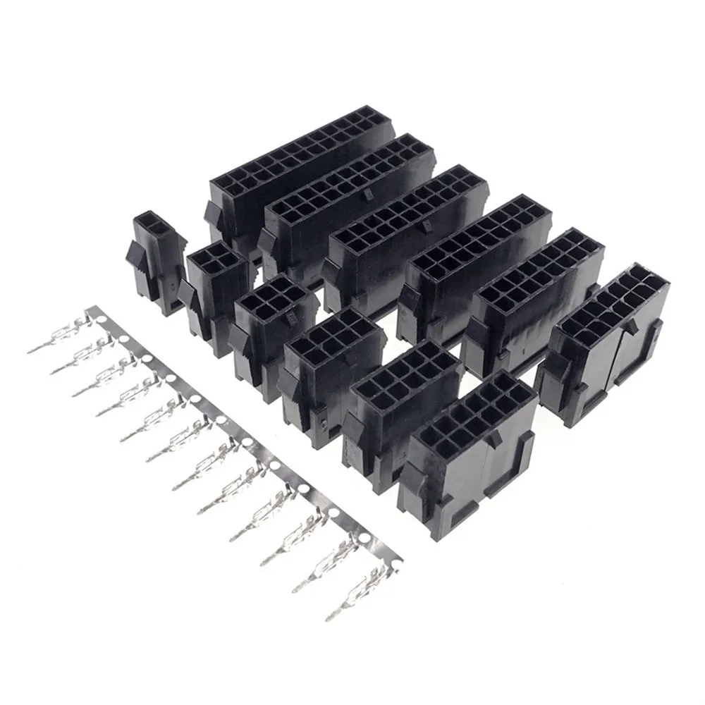 10 Sets 3.0mm Micro-Fit 3.0 Connector Female Housing 2 4 6 8 10 12 14 16 18 20 22 24 P Panel Mount Ears + Terminal Molex 43020