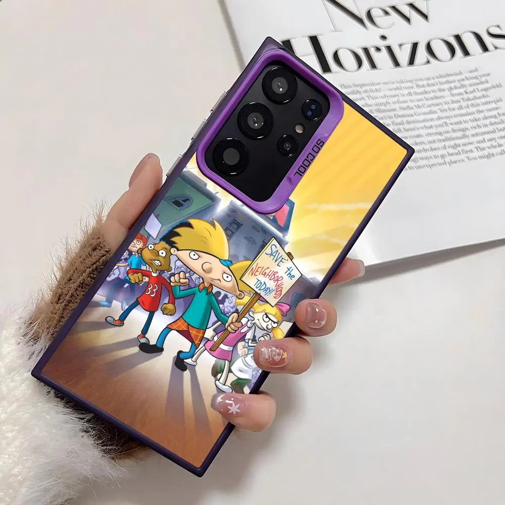 Ehi Arnold! Custodia per telefono per Samsung Galaxy S25 Edge S24 S23 S22 S21 S20 Custodia per telefono argento colorato in silicone ultra