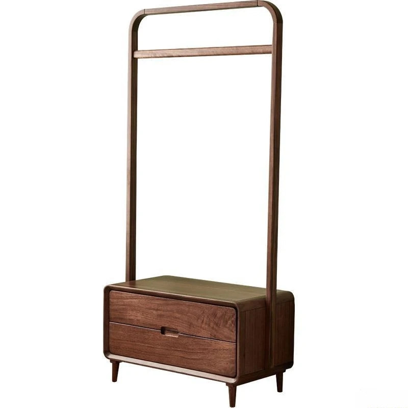 

Simple black walnut coat rack bedroom wooden hanger