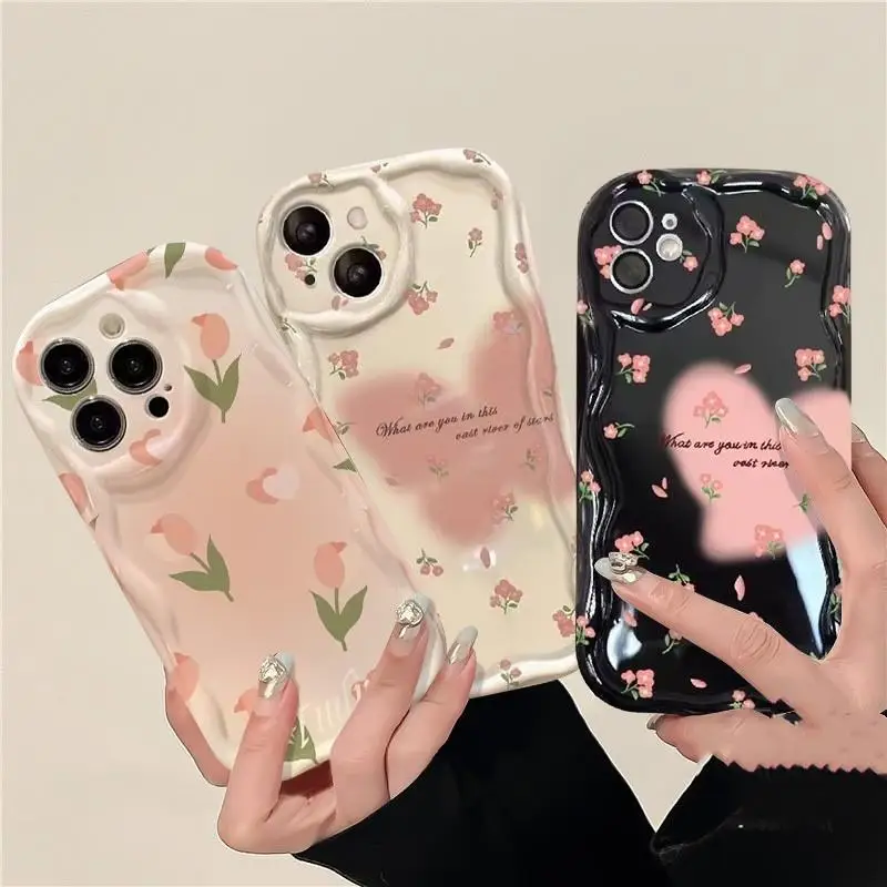 Phone Case For Samsung Galaxy A54 A24 A25 A15 A33 A34 A73 5G A31 A32 A51 A52 A53 A71 A72 A30 A20 A50 A50S A30S cover Soft Tulip