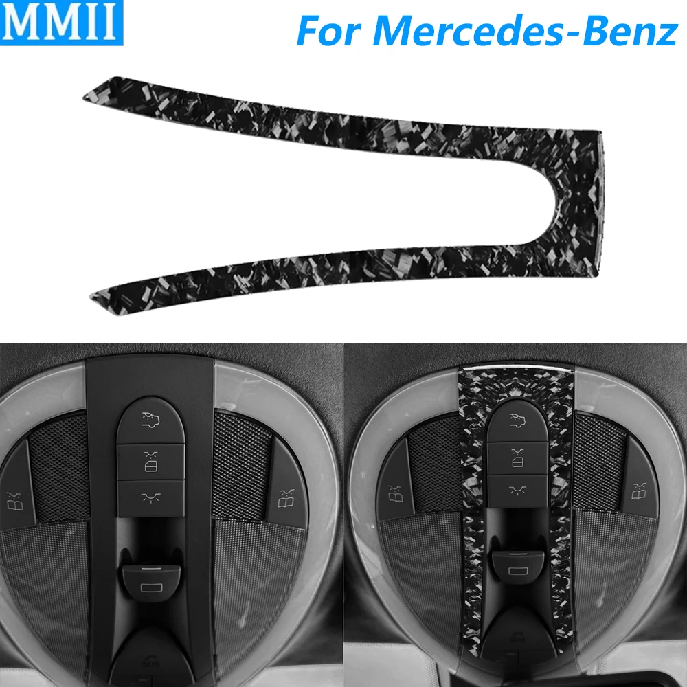 

Для Mercedes-Benz E-Class W211 2003-2009 кованое углеродное волокно, задняя лампа для чтения на крыше, крышка панели, автомобильные аксессуары, наклейка