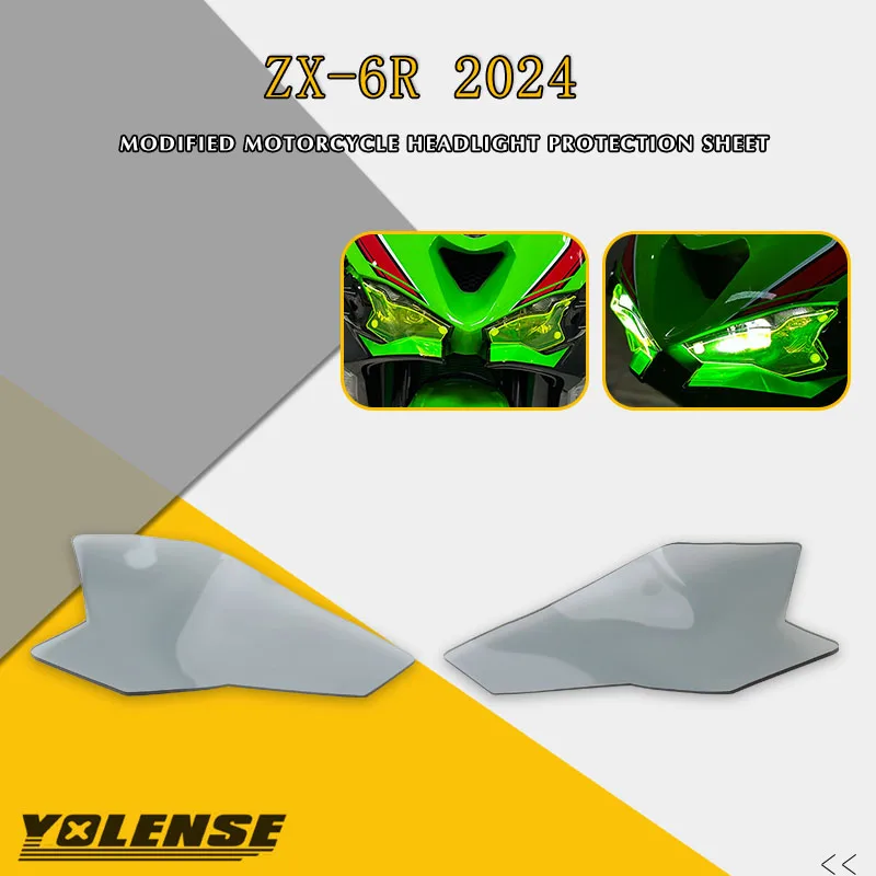 

Fit For ZX-6R ZX6R ZX 6R 2024 2025 Motorcycle Accessories Headlight Guard Head Light Shield Screen Lens Cover Protector