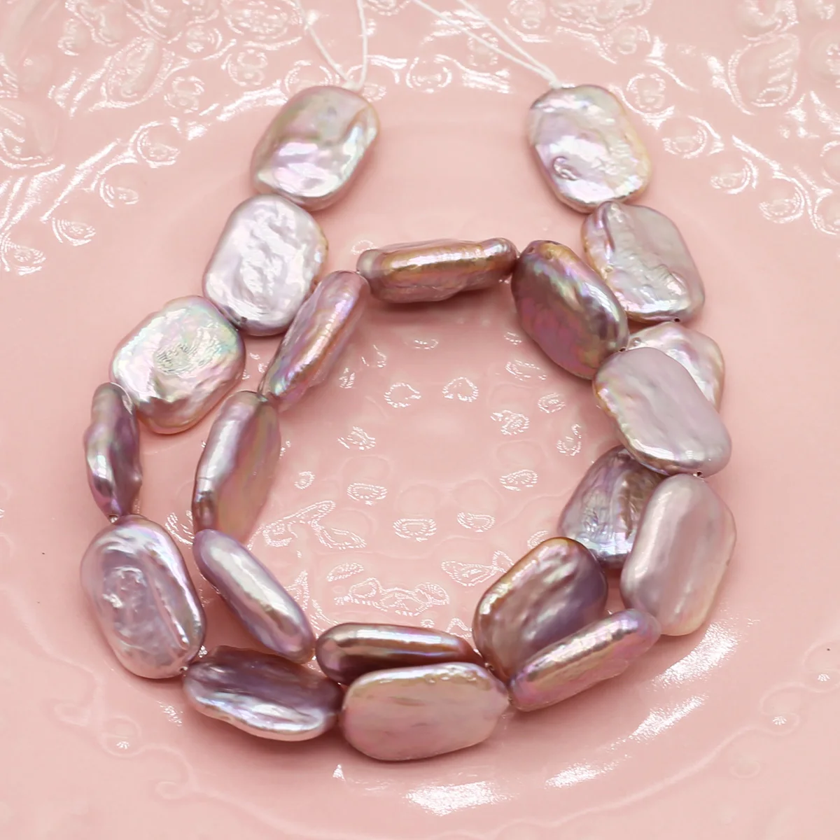 Baroque Style Natural Freshwater Pearls Purple Square Loose Spacer Beads for Jewelry Making DIY Bracelet Earrings Accessories