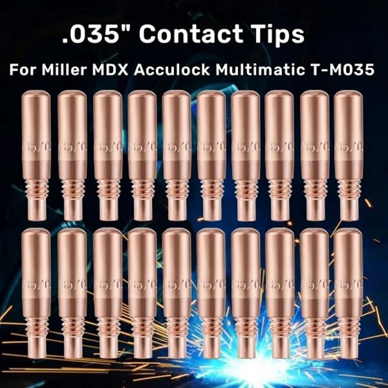50Pcs MIG 용접 접촉 팁 0.9Mm 밀러 MDX 시리즈 MIG 토치 밀러 MDX 디퓨저 D-M100 D-M250 T-M035-AT64 사용
