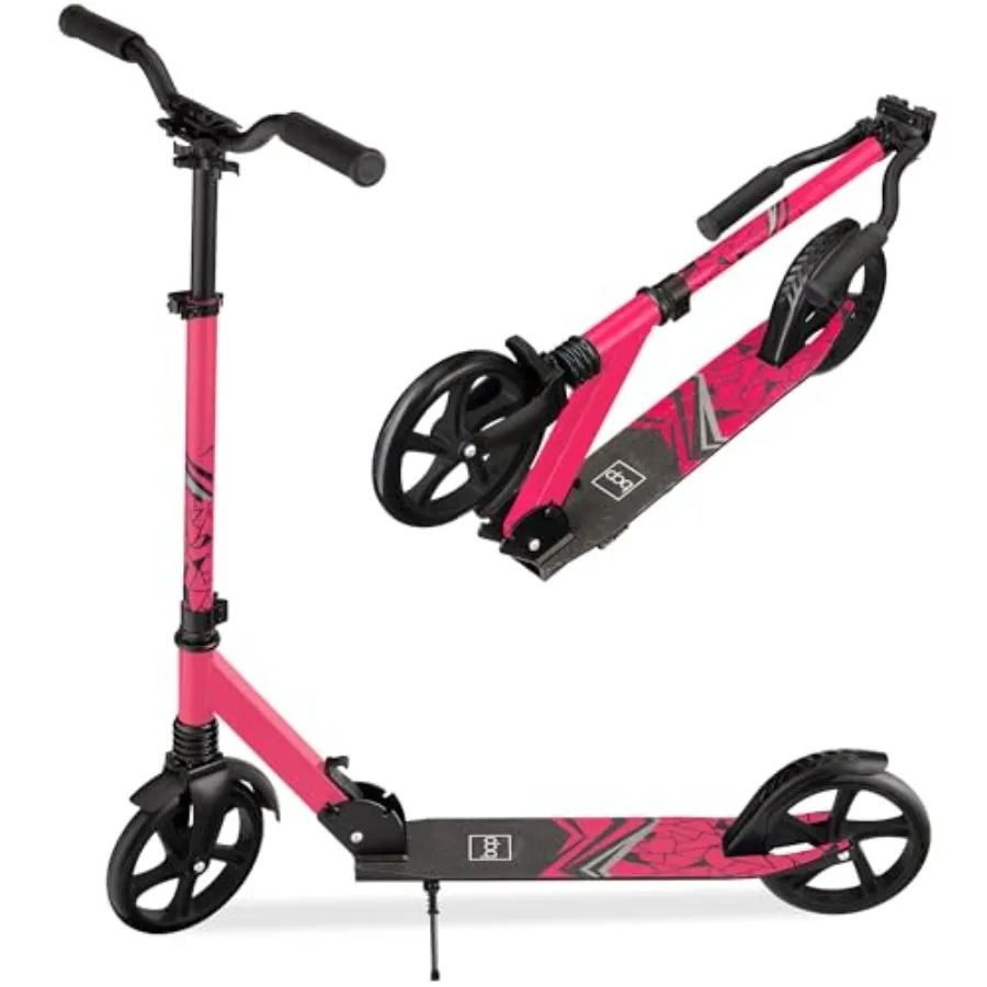 

Регулируемый по высоте самокат для подростков и взрослых (от 8 лет) для игр на улице с ремнем для переноски, нескользящей платформой, подножкой и брызговиками, нагрузка до 100 кг