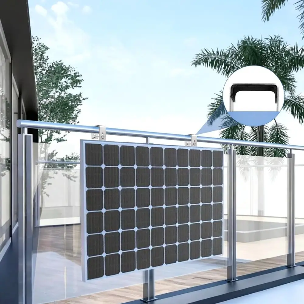Photovoltaic Module Hanging Hook Stainless Steel Balcony Railing Mounting Bracket Durable Solar Energy System Kit