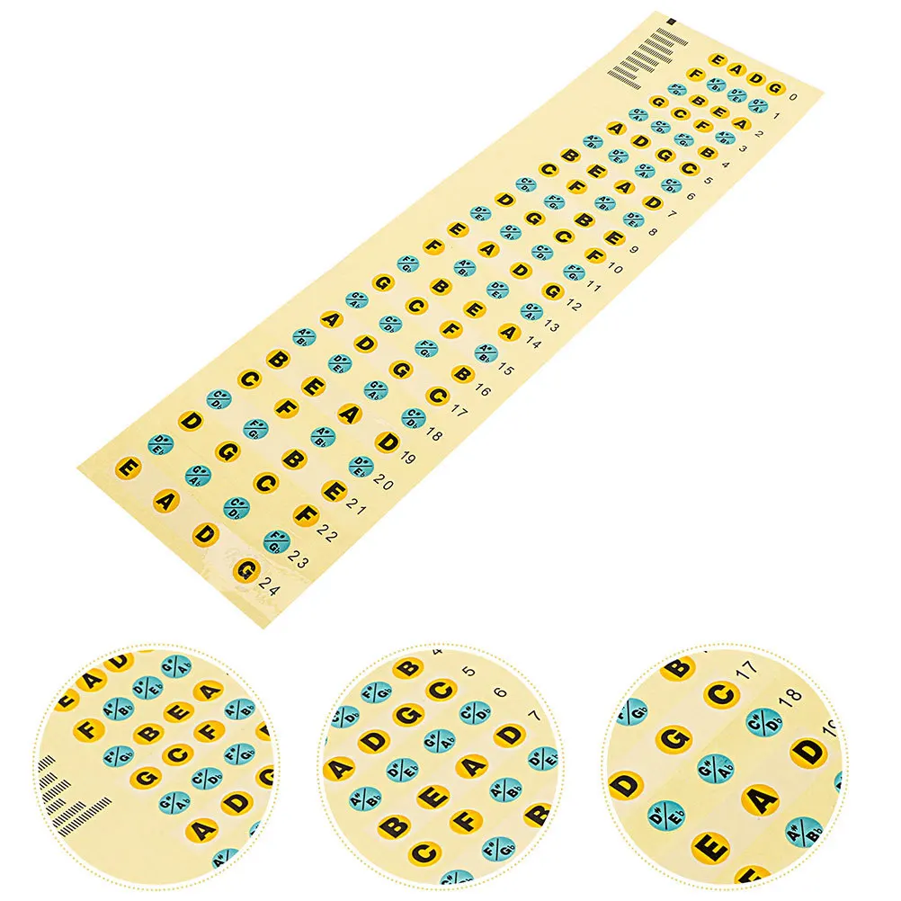 

4 Pcs Stickers Bass Decals Guitar Accessories Fret Fretboard Learning Note Notes