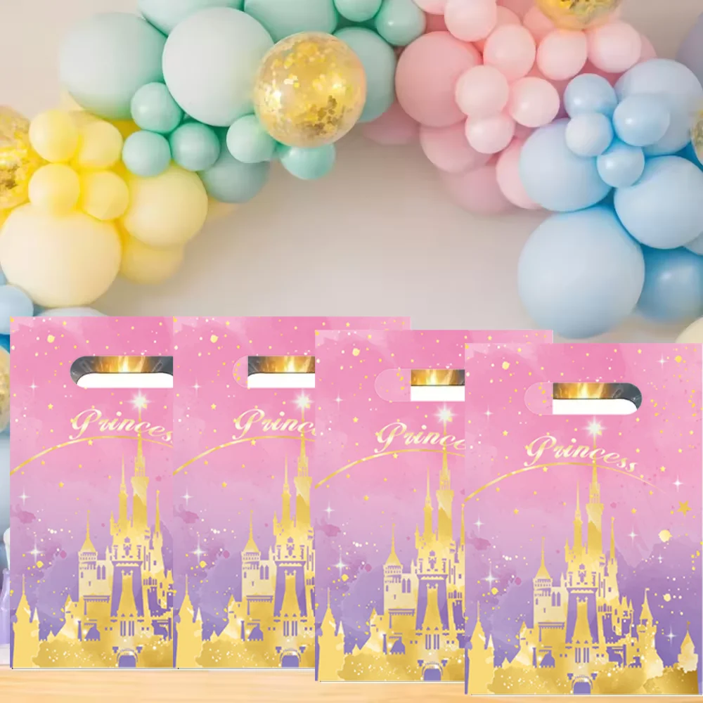 Pink Castle Gift Bags Birthday Decor Castle Goody Biscuit Package Candy Bag Baby Shower kid Girls Favors Gift Party Supplies - view 5