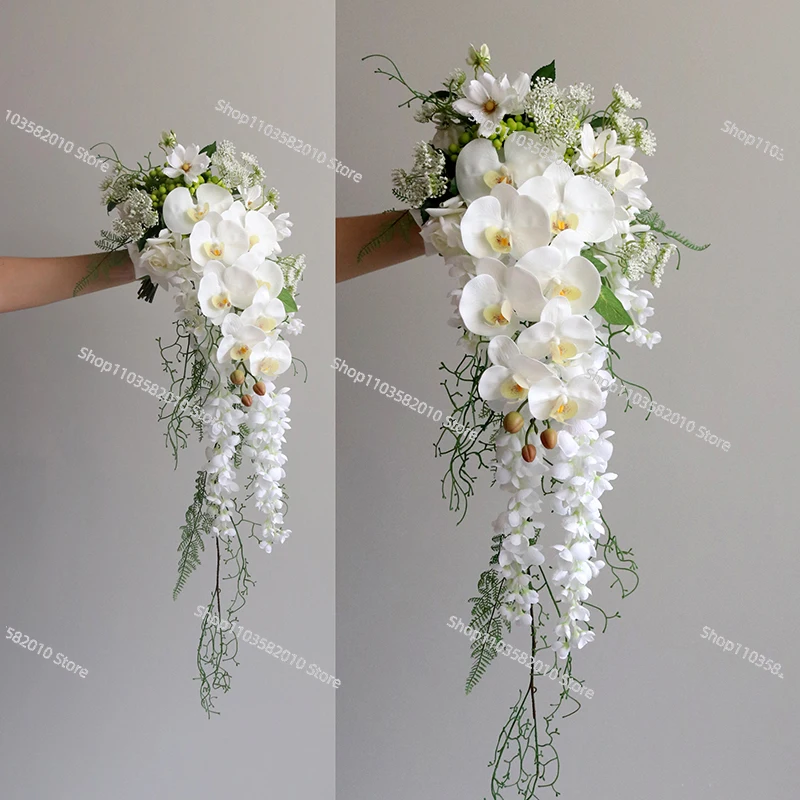 Advanced sense waterfall simulation flower bouquet wedding bride photo studio photography props simulation flower couple certifi