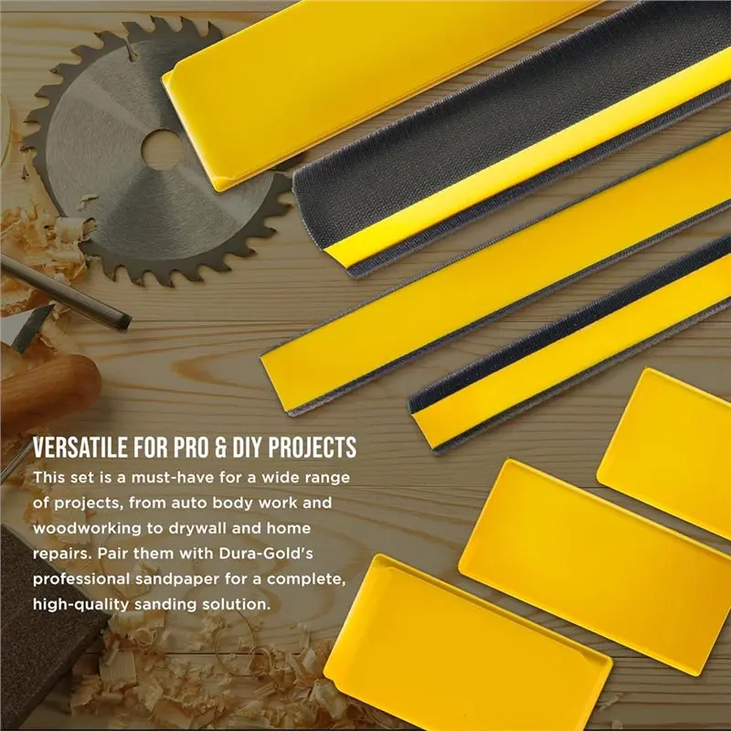 SYW-ハンドヘルドフックアンドループサンダーパッド-7ピースハンドサンディングブロックセット、フラット、長方形、曲線、丸型、曲線形状