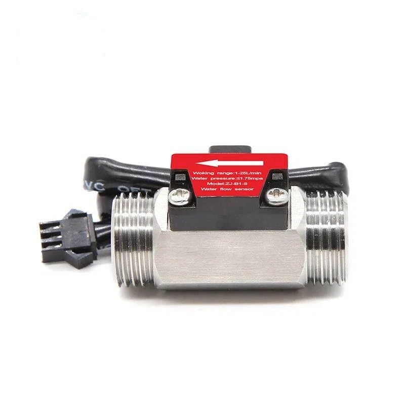 DN15 Hall Effect Water Meter, 4-Point Pipe, Stainless Steel Flow Sensor Turbine