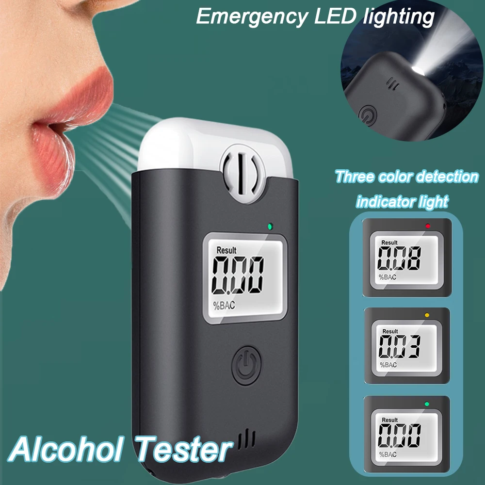 

1PC Non-Contact Portable Personal Breathalyzer, Digital LCD Display with Illuminated Light for Personal and Family Gatheri