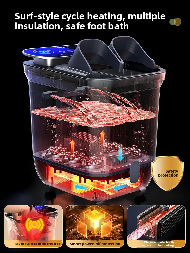220V Constant Temperature Deep Foot Spa Tub Fully Automatic Heating Massage Foot Bath Bucket