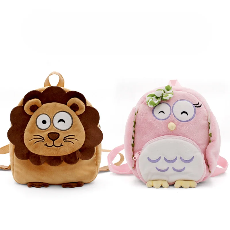 

Kids Owl Plush Bag Lion Cartoon Cute Children's Bags Backpack Shoulder Bag Kindergarten School Bags Little Kids Wholesale Bags