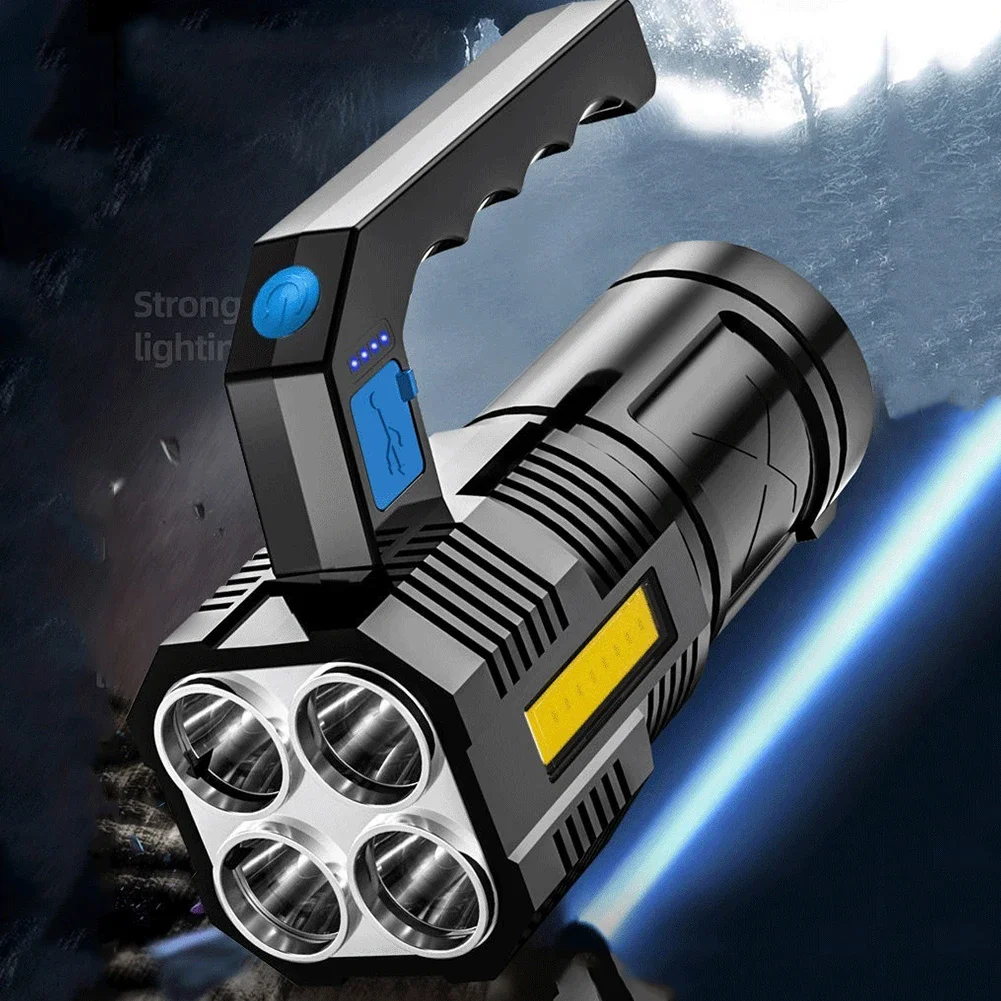 Powerful LED Flashlight Portable Searchlight Handheld Work Light USB Rechargeable Camping Lanterns Outdoor Waterproof Lantern