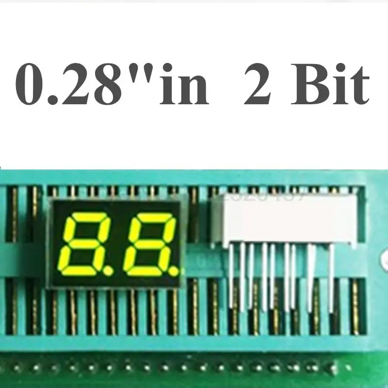 

20PCS Green 7 segment Common anode 2 Bit digital Tube 0.28" 0.28in. LED Display 7 segmentos LED Digital tube