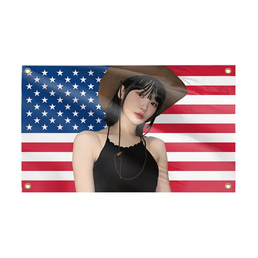 Chaewon America Flag 3x5 FT Funny Tapestry Post Banner With 4 Grommets Outdoor Indoor For Bedroom Living room  Wall Decor