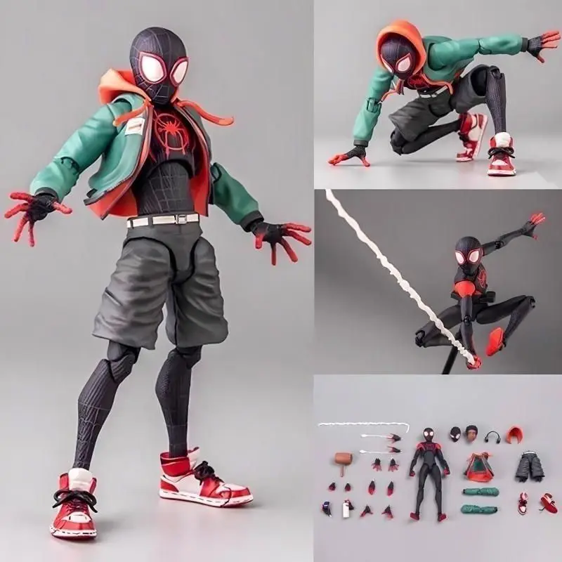 New Spider Man Sv Action Miles Morales Action Figure Spiderman Movable Toys Anime Spider Verse Peter Parker Figurine Kids Gift