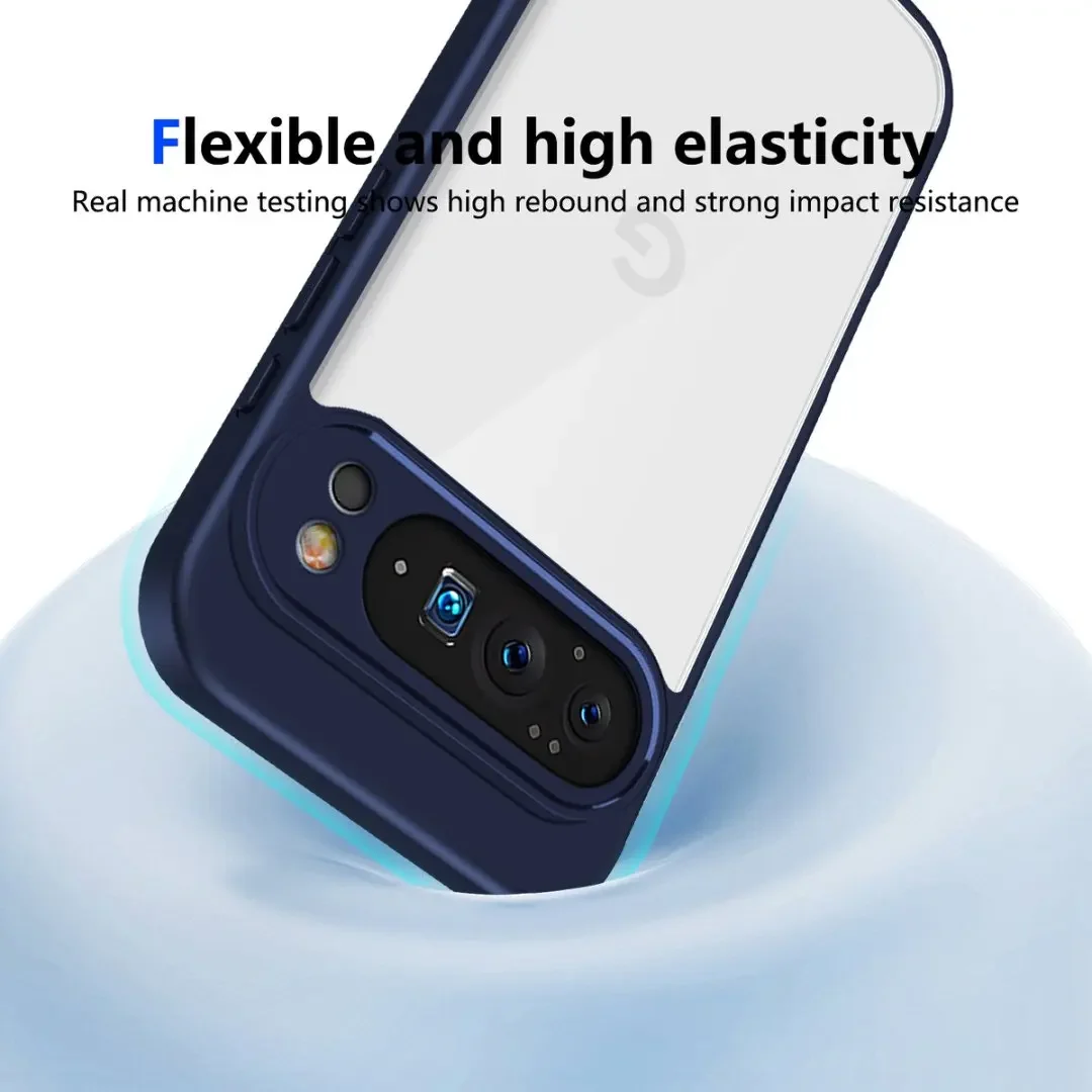 Google Pixel 10 9 Pro XL 9A 용 투명 충격 방지 전화 케이스 컬러 프레임 렌즈 보호 커버 하드 아크릴 백 쉘 Funda