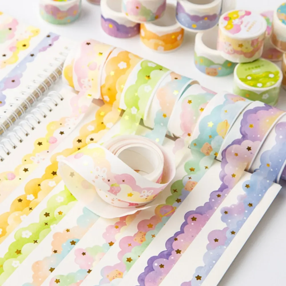 Ins Kawaii Clouds Washi Tapes DIY Scrapbooking Journal Planner Diary Stickers Masking Tapes Korean Stationery Office Supplies