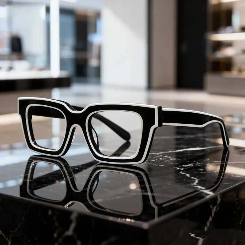 

Thick Acetate Personalized Glasses Frame for Women Myopia Reading Eyeglasses Custom Logo Men Optics Prescription Manga Eyewear